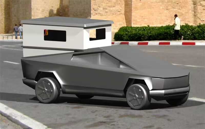 Carbon Fiber Cybertruck Pop-Top Tent Camper