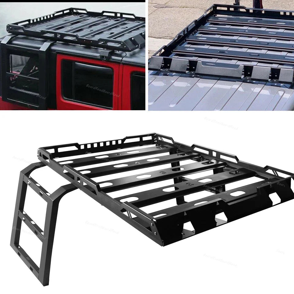 Letke Offroad Hurricane Roof Rack with Side Ladders – Textured Black (2018–2021 Jeep Wrangler JL 4-Door)