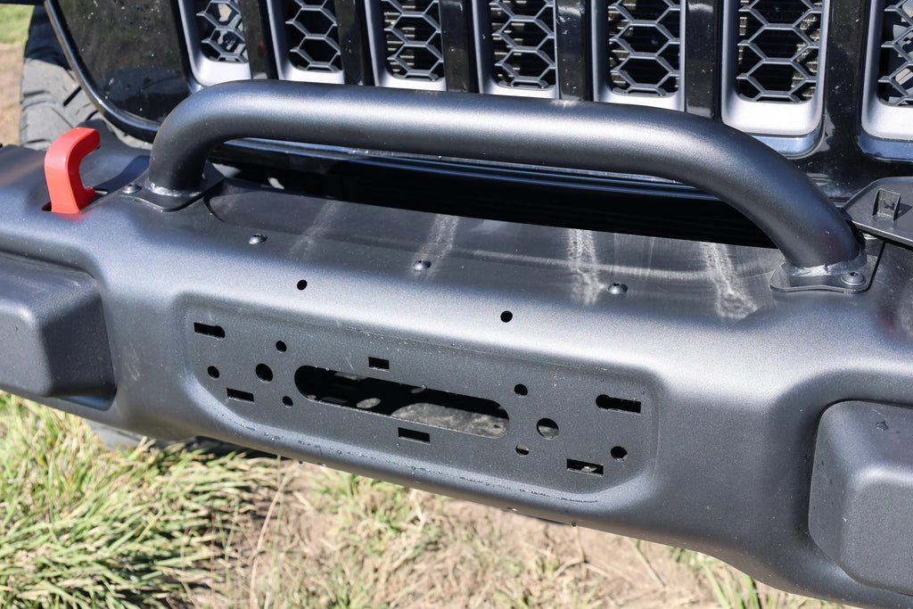 Letke Offroad Front Bumper – Steel, Textured Black (2018–2024 Jeep Wrangler JL 10th Anniversary Edition, No Sensor Holes)