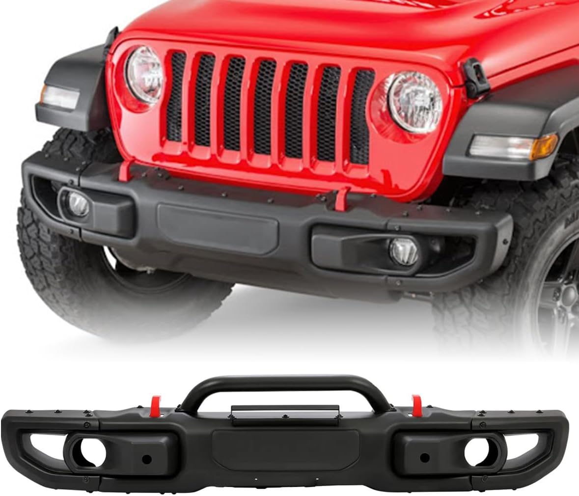 Heavy Duty Metal Front Bumper for Jeep Wrangler & Gladiator OEM Style