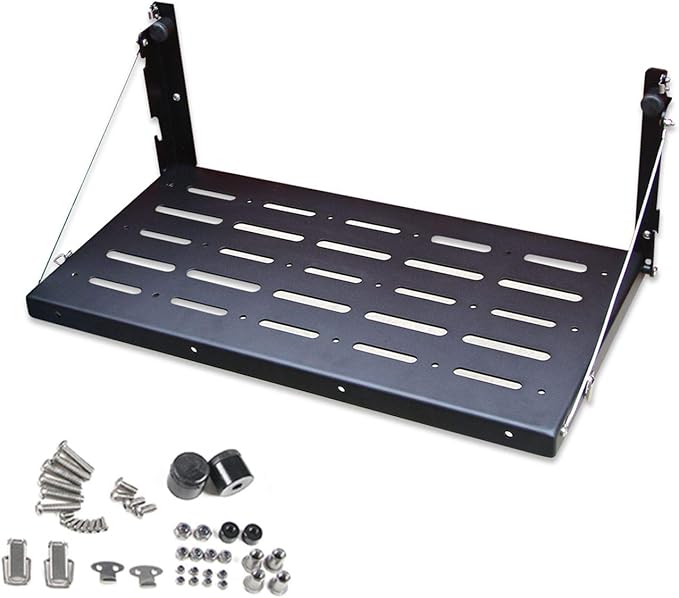 Letke Offroad Tailgate Table – Rear Foldable Cargo Shelf, Black (2007–2018 Jeep Wrangler JK/JKU)