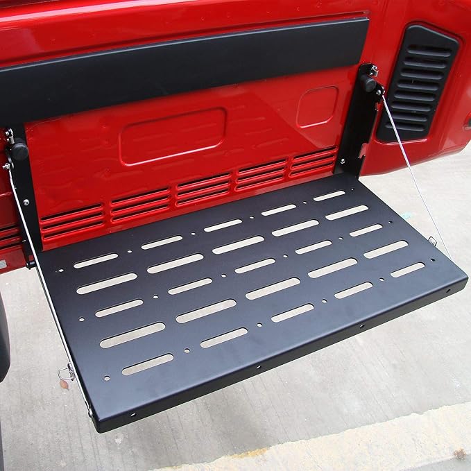 Letke Offroad Tailgate Table – Rear Foldable Cargo Shelf, Black (2007–2018 Jeep Wrangler JK/JKU)