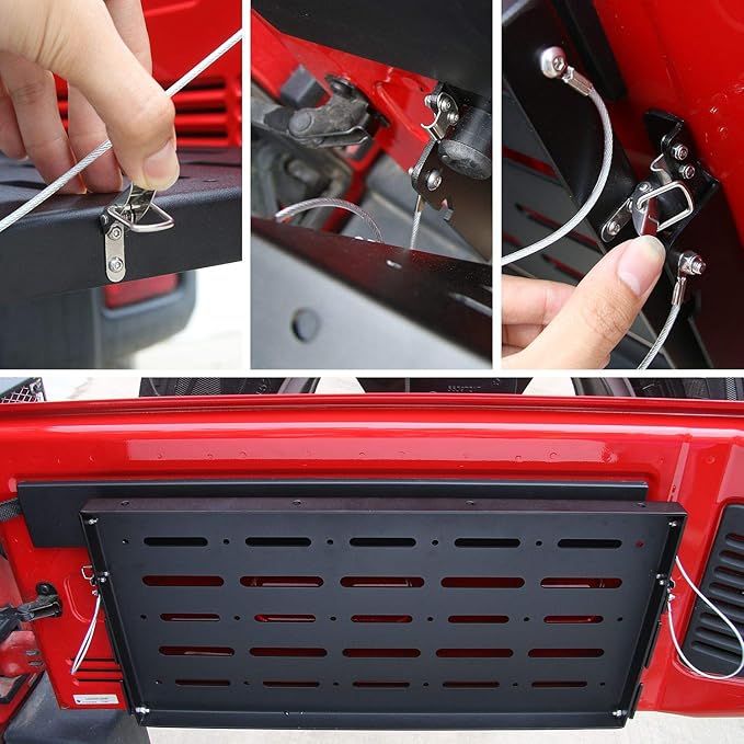 Letke Offroad Tailgate Table – Rear Foldable Cargo Shelf, Black (2007–2018 Jeep Wrangler JK/JKU)