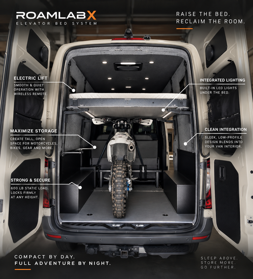 Camper Van Expandable Elevator Bed