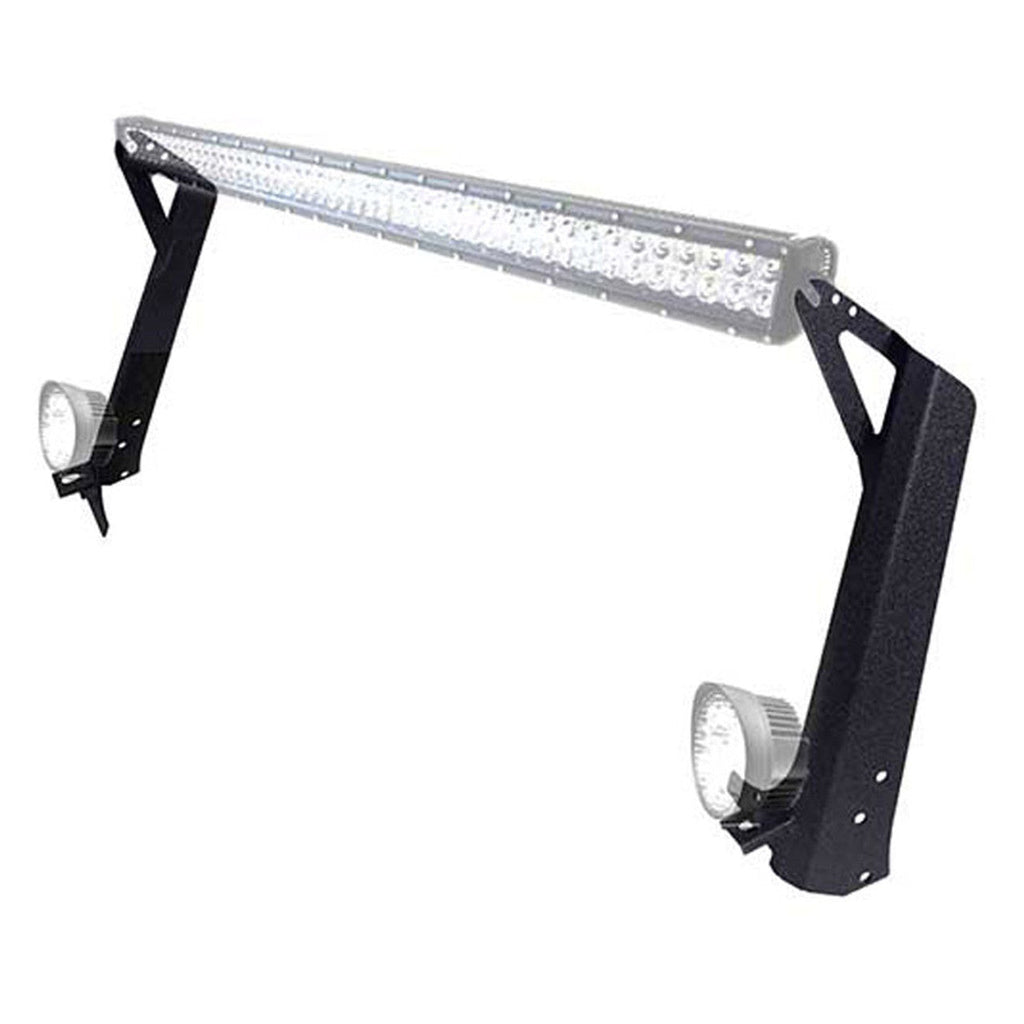 Letke Offroad A-Pillar Light Mount Rack – Textured Black (2018–2024 Jeep Wrangler JL/JLU)
