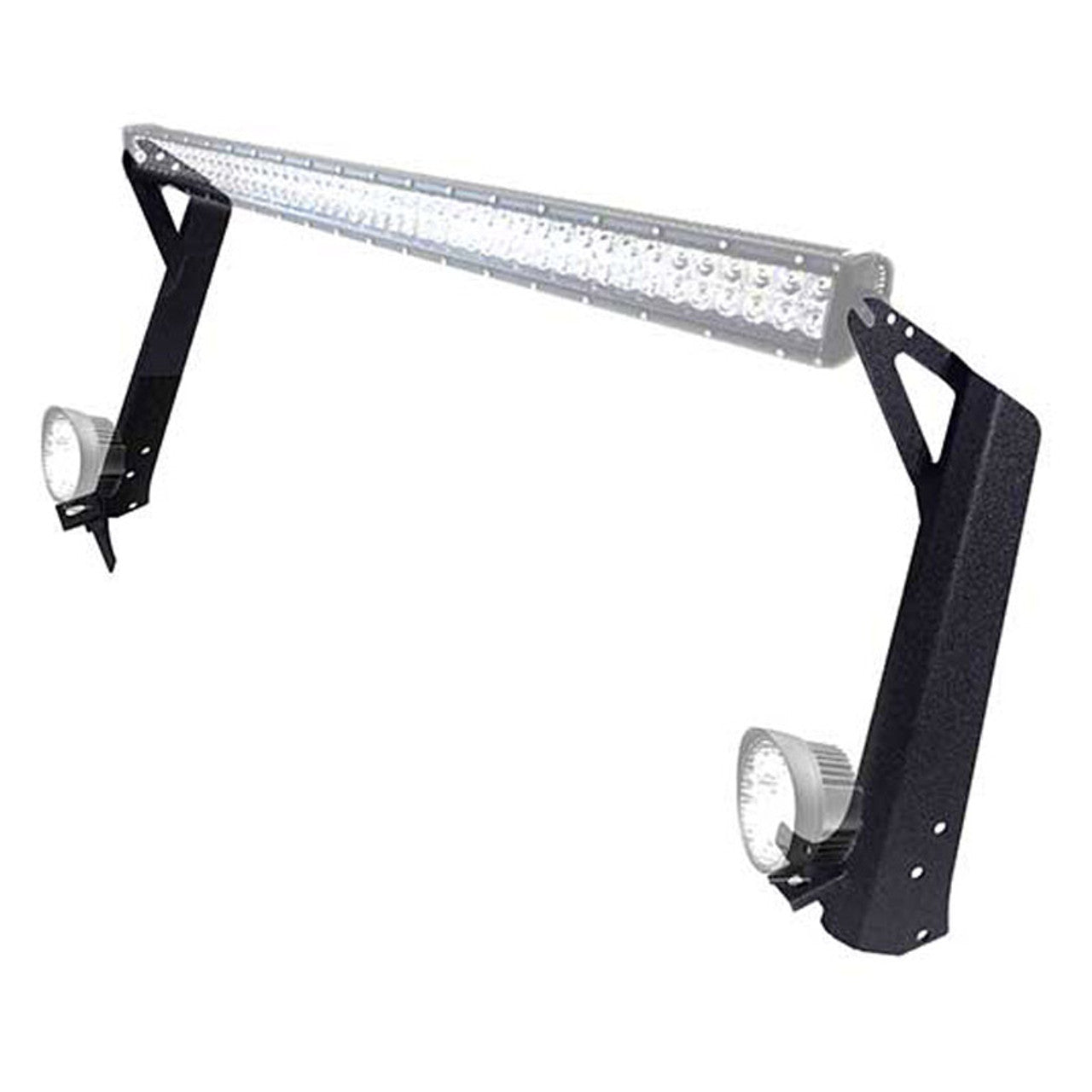 Letke Offroad A-Pillar Light Mount Rack – Textured Black (2018–2024 Jeep Wrangler JL/JLU)