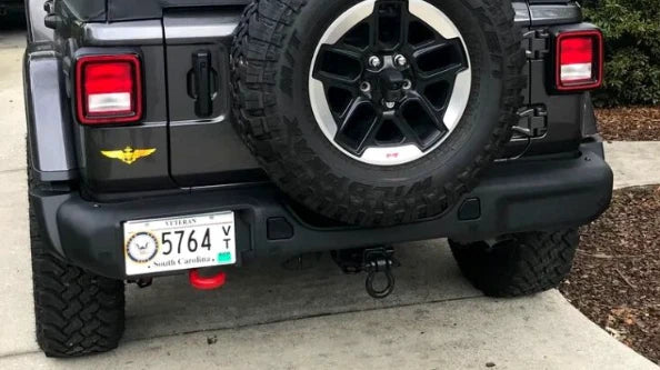 Letke Offroad Nerf Style Rear Bumper – Aluminum, Textured Black (2018–2024 Jeep Wrangler JL/JLU)