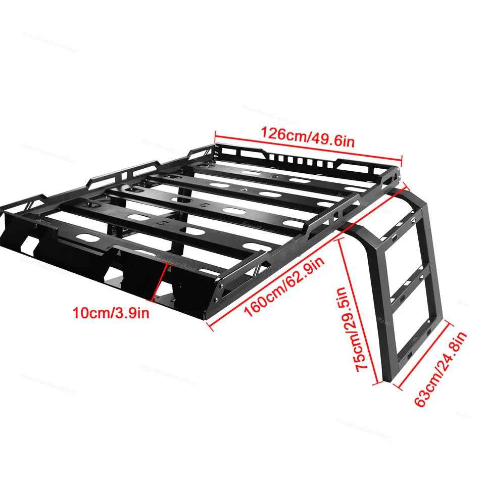 Letke Offroad Hurricane Roof Rack with Side Ladders – Textured Black (2018–2021 Jeep Wrangler JL 4-Door)