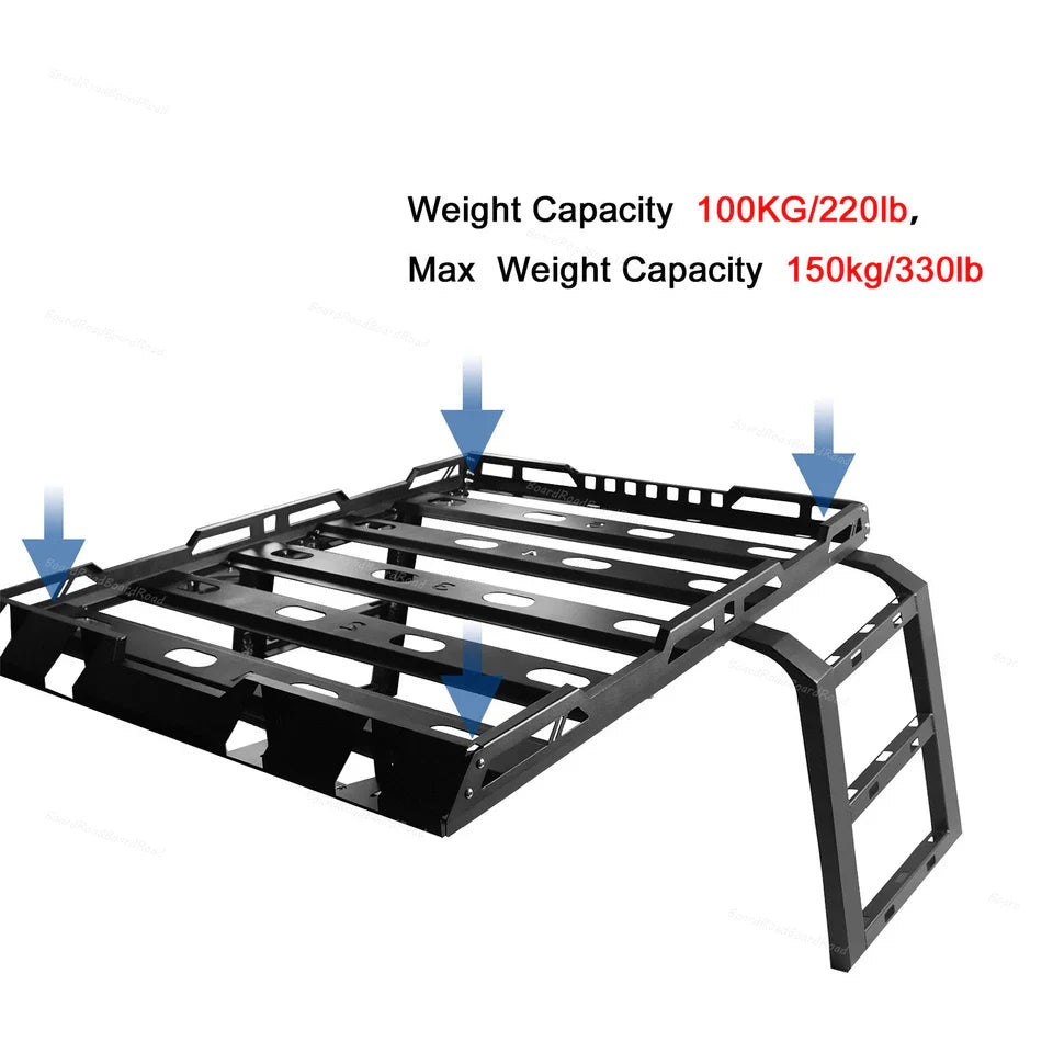 Letke Offroad Hurricane Roof Rack with Side Ladders – Textured Black (2018–2021 Jeep Wrangler JL 4-Door)